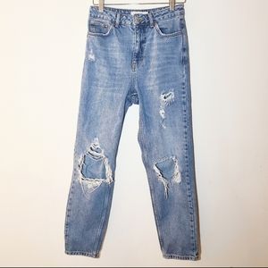 Topshop Distressed Mom Jeans